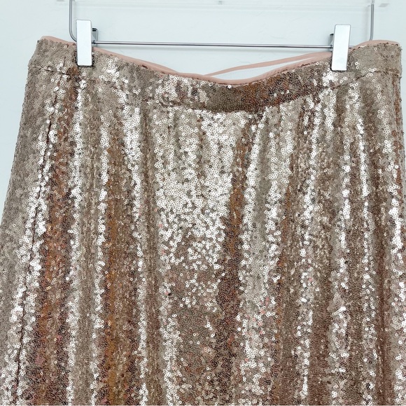 Lane Bryant Sequin Rose Gold Midi Skirt Size 14 New With Tags - Picture 4 of 9